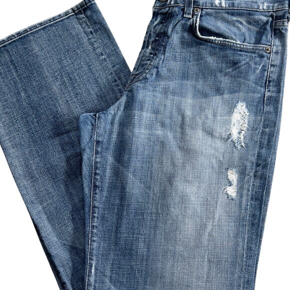 Men7 For All Mankind jean Vintage Y2K  button fly boot cut relaxed distressed - Picture 5 of 9